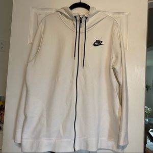 NIKE white zip up sweatshirt